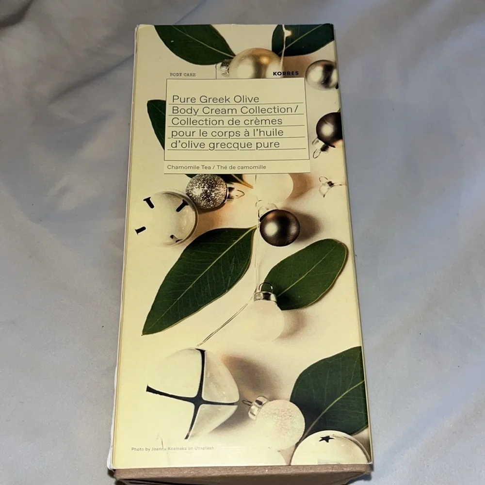 New boxed set of 2 Korres Pure Greek Olive Oil Body Cream chamomile Tea scent